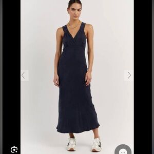 DISSH NAVY BLUE “BOBBY BIAS CUT DRESS”